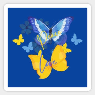 LOVE  AND PEACE BUTTERFLIES Sticker